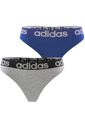 adidas 2P Underwear Brazilian Thong Blauw/Grijs katoen X-Small Dames