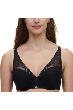 Chantelle Origins Lace Lightweight Plunge Bra Zwart nylon B 70 Dames