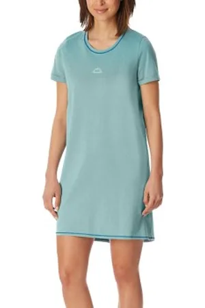 Schiesser Short Sleeve Sleepshirt Lichtgroen katoen 36 Dames