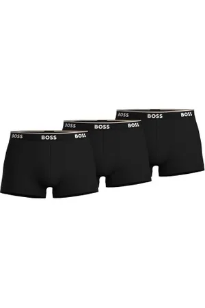 HUGO BOSS Herenslips 3P Cotton Stretch Trunks Zwart katoen Medium Heren