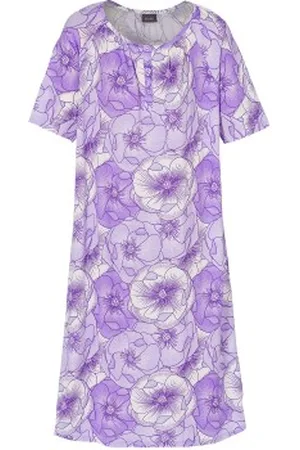 Trofé Trofe Soft Rose Short Sleeve Nightdress Lila katoen Small Dames