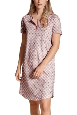 Calida Lovely Nights Sleepshirt Roze patroon katoen Large Dames