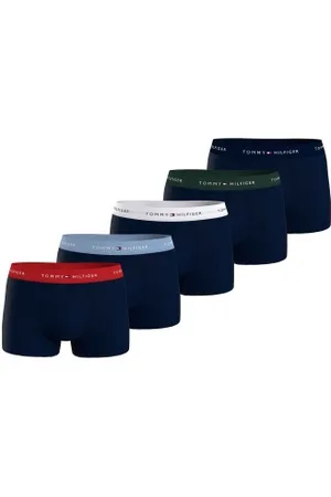 Tommy Hilfiger Herenslips 5P Signature Cotton Essential Trunk Marine katoen Medium Heren