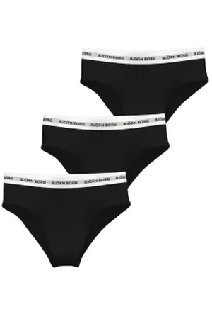 Björn Borg 3P Logo High Waist Brief Zwart katoen Large Dames