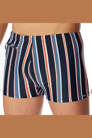 Schiesser Zwembroeken Aqua Classic Swim Shorts Blauw/Rood Medium Heren