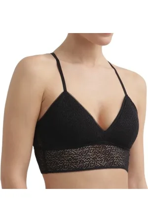 DKNY Modern Lace Racerback Longline Bralette Zwart nylon Small Dames