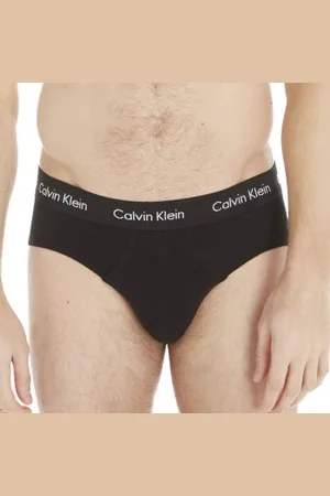 Calvin Klein Herenslips 6P Cotton Stretch Hip Brief Wit/Zwart katoen Small Heren