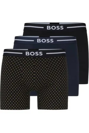 HUGO BOSS Herenslips 3P Bold BoxerB Zwart/Blauw katoen Medium Heren