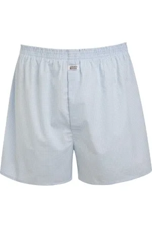 Jockey Herenslips Woven Poplin Boxer Shorts Wit geruit katoen Small Heren