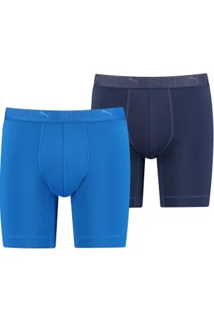 PUMA Herenslips 2P Sport Microfiber Long Boxer Blauw polyester Small Heren