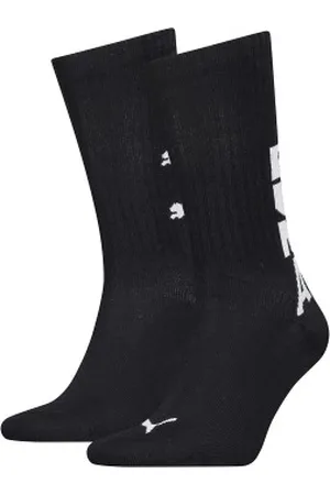 PUMA Sokken 2P Graphic Logo Crew Socks Zwart Maat 39/42 Heren
