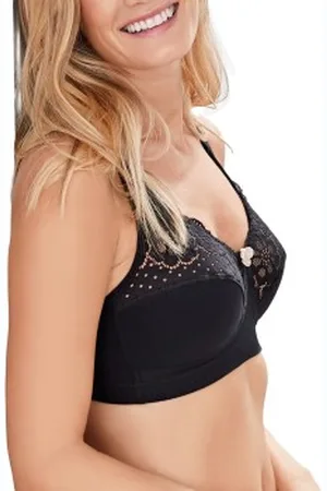 Swegmark Cotton Bloom Fairtrade Soft Bra Zwart katoen B 75 Dames