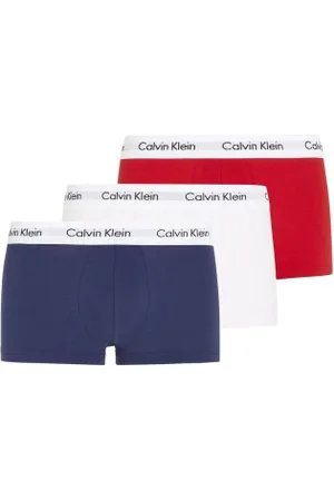 Calvin Klein Herenslips 3P Cotton Stretch Low Rise Trunks Versch. kleure katoen Large Heren
