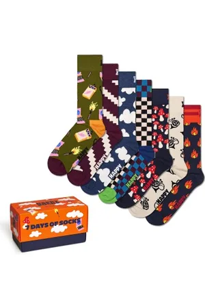 Happy Socks Sokken 7P A Wild Week Socks Gift Set Versch. kleure katoen Maat 36/40