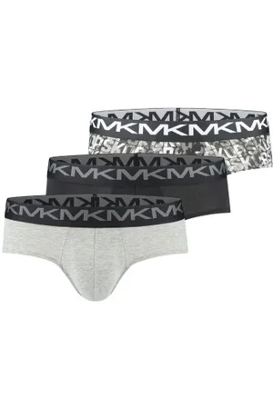 Michael Kors Herenslips 3P Fashion Low Rise Brief Grijs/Zwart katoen Large Heren