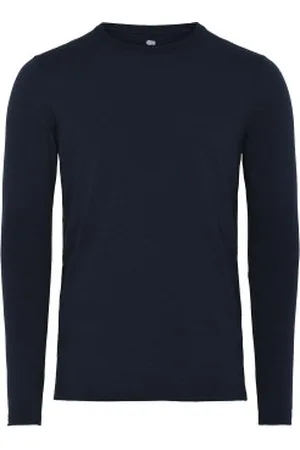 Dovre Organic Wool Long Sleeve Shirt Marine merinowol Small Heren