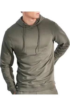Bread & Boxers Bread and Boxers Organic Cotton Men Hooded Shirt Bosgroen Small Heren