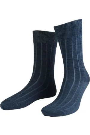 Amanda Christensen Sokken Grade Wide Rib Ankle Socks Donkerblauw Maat 39/42