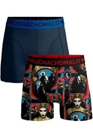 Muchachomalo Herenslips 2P Cotton Stretch Smooth Criminal Boxer Zwart patroon katoen Medium Heren