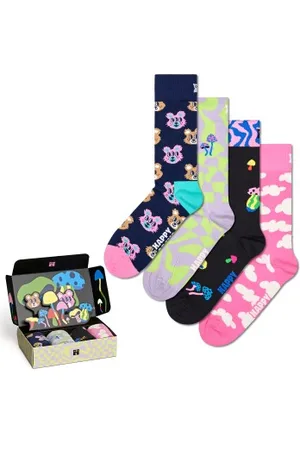 Happy Socks Sokken 4P Happy In Wonderland Socks Gift Set Versch. kleure katoen Maat 36/40