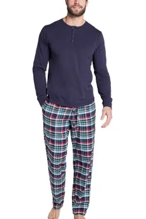 Jockey Pyjama 11 Mix Cotton Blauw/Groen katoen Small Heren
