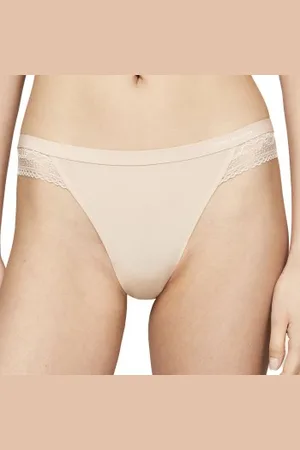 Tommy Hilfiger Lace Trim Logo Thong Huid X-Small Dames