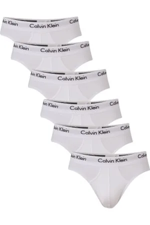 Calvin Klein Herenslips 6P Cotton Stretch Hip Brief Wit katoen Small Heren