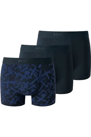 Schiesser Herenslips 3P 95-5 Cotton Shorts Blauw patroon katoen Medium Heren
