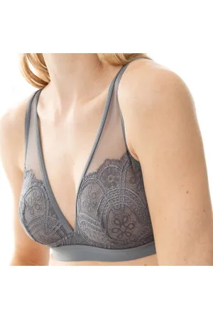 Mey Poetry Fame Triangle Bra With Lace Grijs polyamide X-Small Dames