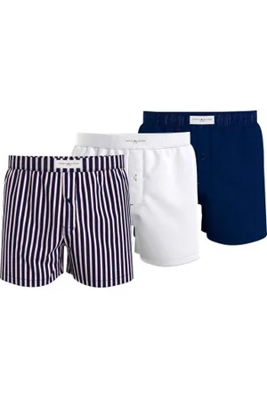 Tommy Hilfiger Herenslips Woven Boxer Print Wit/Marine katoen Large Heren