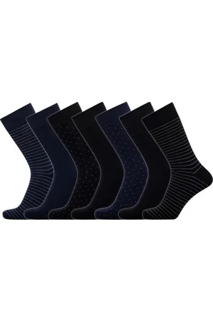 JBS Sokken 7P Bamboo Socks Zwart/Blauw Maat 45/48