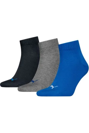 PUMA Sokken 3P Quarter Socks Zwart/Blauw Maat 35/38