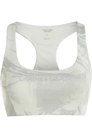 Calvin Klein Sport Medium Support Printed Bra Lichtgroen Small Dames
