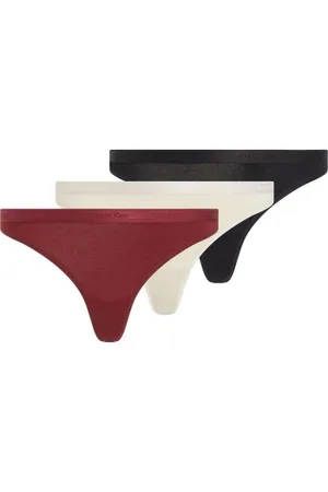 Calvin Klein 3P Holiday Modern Logo Thong Versch. kleure katoen Medium Dames