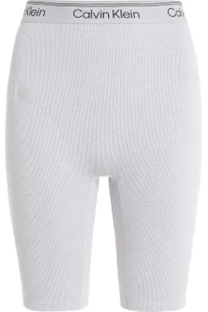 Calvin Klein Sport Ribbed Knit Shorts Lichtgrijs polyester Medium Dames