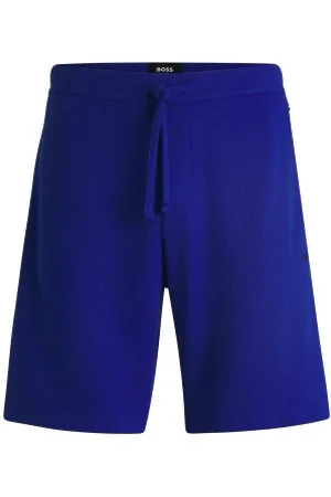 HUGO BOSS Waffle Nightwear Shorts Blauw Medium Heren
