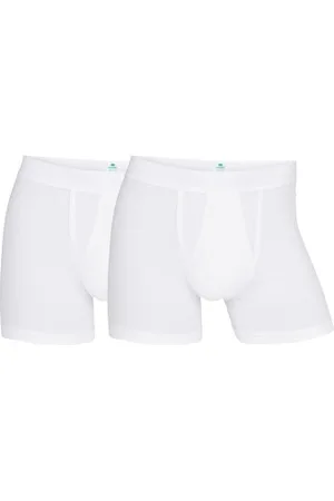 Dovre Herenslips 2P Organic Cotton Boxer With Fly Wit ecologisch katoen Small Heren