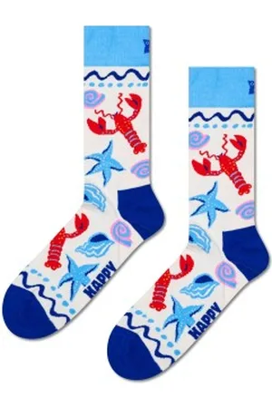 Happy Socks Sokken Seafood Sock Wit/Blauw katoen Maat 36/40