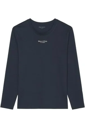 Marc O’ Polo Marc O Polo Long Sleeve Round Neck Shirt Marine katoen Large Heren
