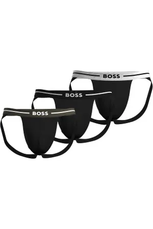 HUGO BOSS Herenslips 3P Bold Jockstrap Zwart katoen Medium Heren