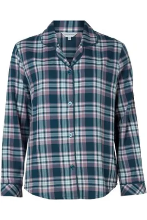 Lady Avenue Cotton Flannel Pyjamas Paars patroon katoen Medium Dames