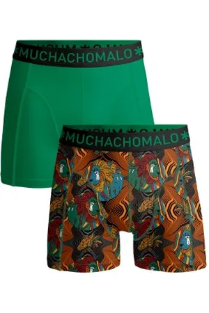 Muchachomalo Herenslips 2P Cotton Stretch Rastafarian Boxer Groen patroon katoen Medium Heren