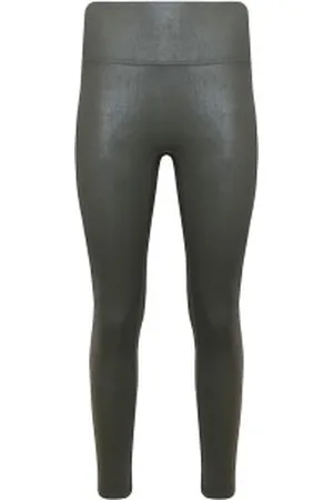 Magic Leather Look Legging Donkergroen Small Dames