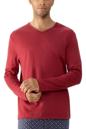 Mey Solid Night Long-Sleeved T-Shirt Rood katoen Small Heren