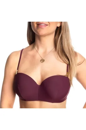 Calvin Klein Core Solid Structured Bandeu Bikini Wijnrood B 32 Dames