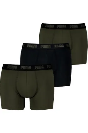 PUMA Herenslips 3P Men Everyday Boxer Zwart/Groen katoen Small Heren