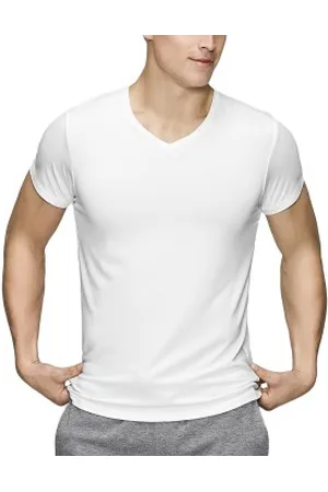 JBS of Denmark Bamboo Blend V-neck T-shirt Wit Small Heren