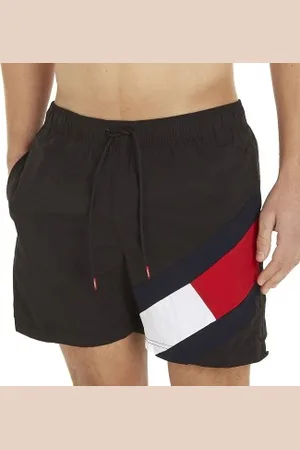 Tommy Hilfiger Zwembroeken Solid Flag Swim Shorts Zwart nylon Small Heren