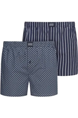 Jockey Herenslips 2P Woven Boxer Shorts Marine katoen Small Heren