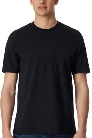 Schiesser 2P Essentials American T-shirts Round Neck Zwart katoen Small Heren
